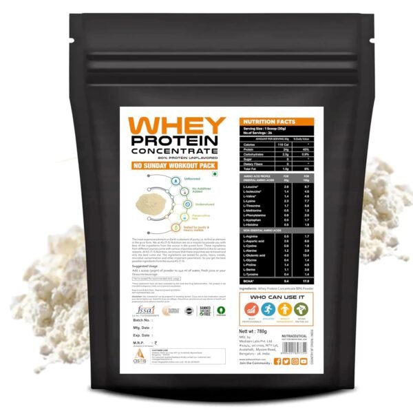 AS-IT-IS Nutrition Whey Protein Concentrate 80% Unflavoured, Labdoor Certified (500Gm)