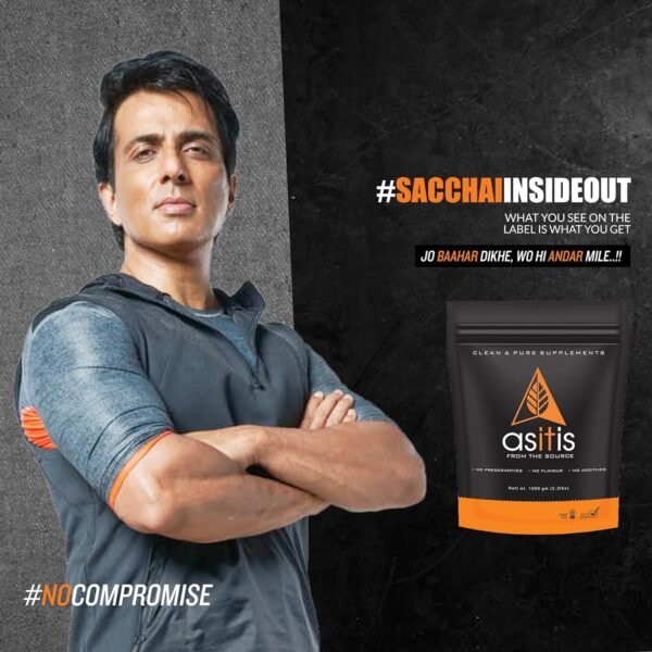 AS-IT-IS Nutrition Whey Protein Concentrate 80% Unflavoured, Labdoor Certified (500Gm)