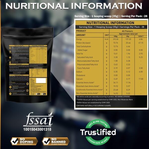 NAKPRO Gold Whey Protein Concentrate & Isolate 1kg Malai Kulfi | 25.5g Protein, Trustified Certified Supplement Powder | Fast Absorbing Whey Protein Powder