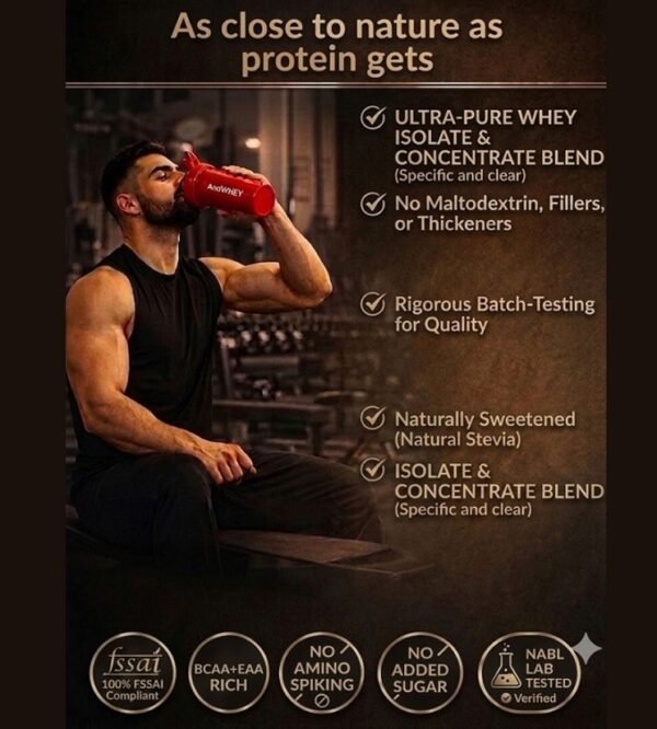 AndWhey Provance 85% Whey Protein | Concentrate & Isolate Blend | 30g Protein