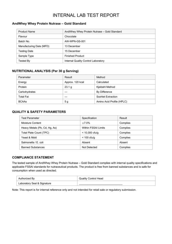 AndWhey Whey Protein Nutrase (1 KG)