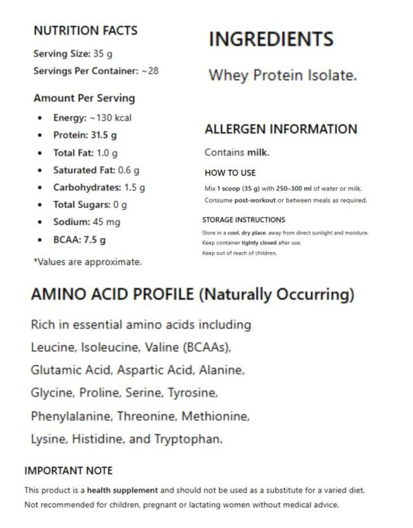 AWN - Whey Protein Isolate (1 KG)