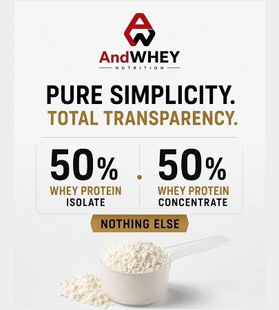 Image showing 50% whey isolate and whey concentrate purity