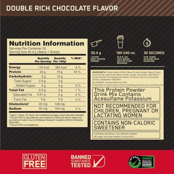 on9 ON Gold Standard Whey Double Rich Chocolate 907g