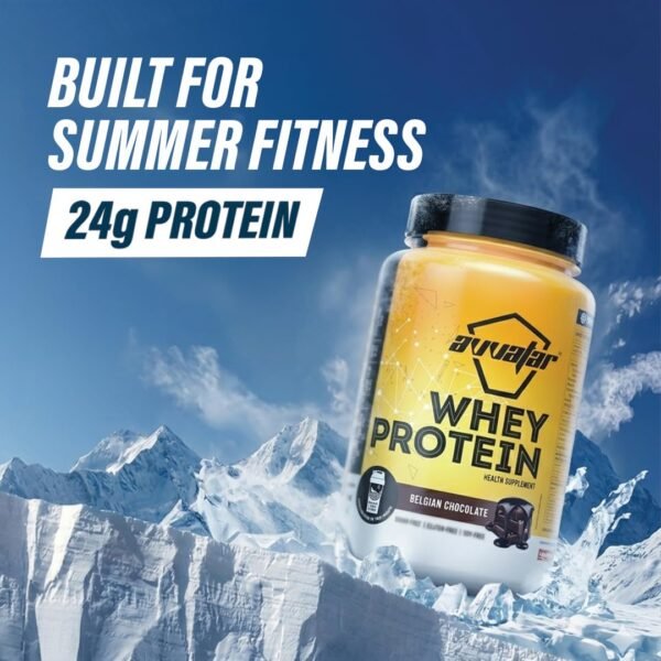 Avvatar Whey Protein Belgian Chocolate 1kg | 27g Protein | Isolate & Concentrate Blend