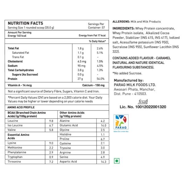 Avvatar Whey Protein Caramel Cream 2kg | 27g Protein | Whey Isolate & Concentrate Blend