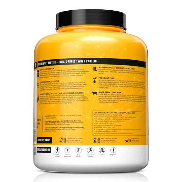 Avvatar Whey Protein Caramel Cream 2kg | 27g Protein | Whey Isolate & Concentrate Blend