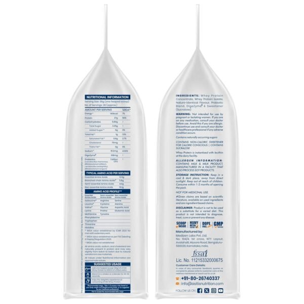 AS-IT-IS ATOM Whey Protein Mawa Malai 1kg | 27g Protein | Whey Isolate & Concentrate | Digestive Enzymes