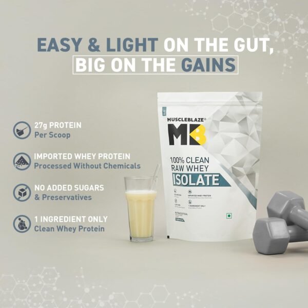 MuscleBlaze 100% Clean Raw Whey Protein Isolate (1kg, Unflavoured) – Lowest Price Online