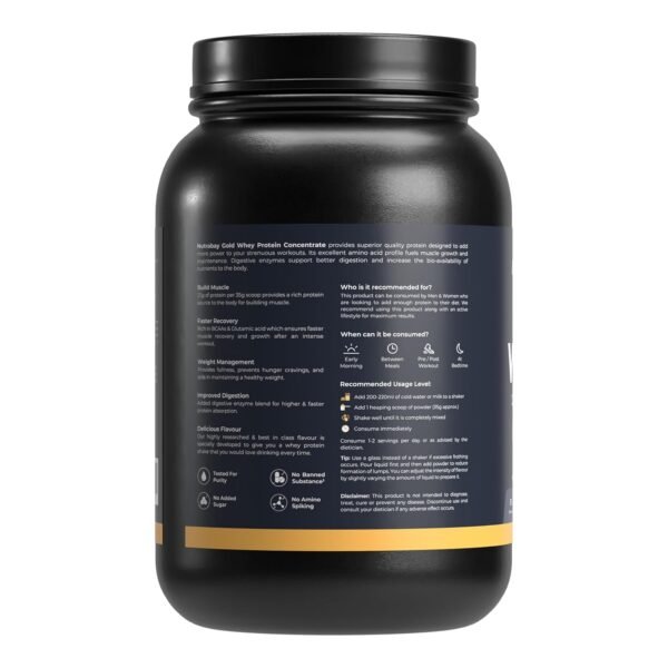 71ld8tKt7lL._SL1500_ Nutrabay Gold 100% Whey Protein Concentrate – 1kg (Rich Chocolate Crème)