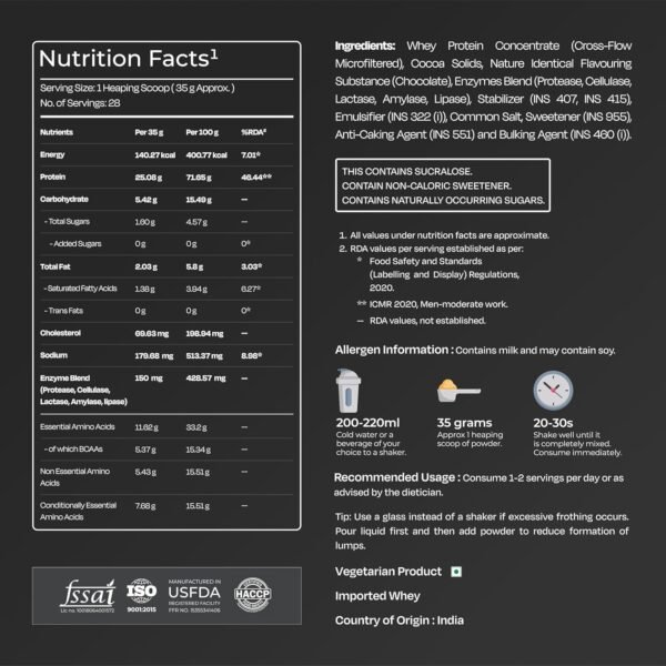 8166Y922JgL._SL1500_ Nutrabay Gold 100% Whey Protein Concentrate – 1kg (Rich Chocolate Crème)
