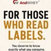 AndWhey Nutrition clean whey protein banner with transparent label disclosure - For Those Who Read Labels