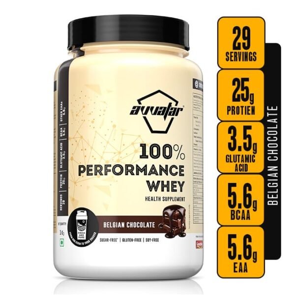 Avvatar 100% Performance Whey Protein (1 kg, Belgian Chocolate)