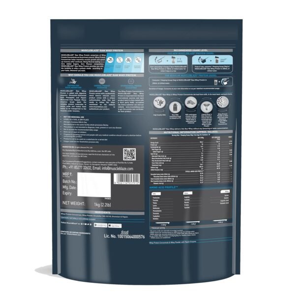 MuscleBlaze Raw Whey Protein Concentrate 1kg